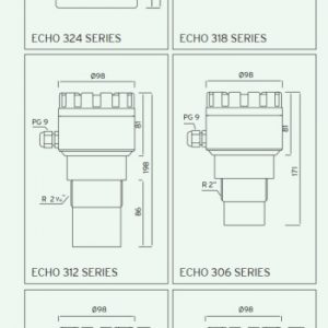 kích thước cảm biến siêu âm đo mức nước không dây